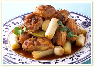 鶏肉とにんにくの酢じょうゆ煮