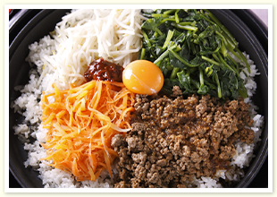 ホットプレートの石焼風ビビンバ